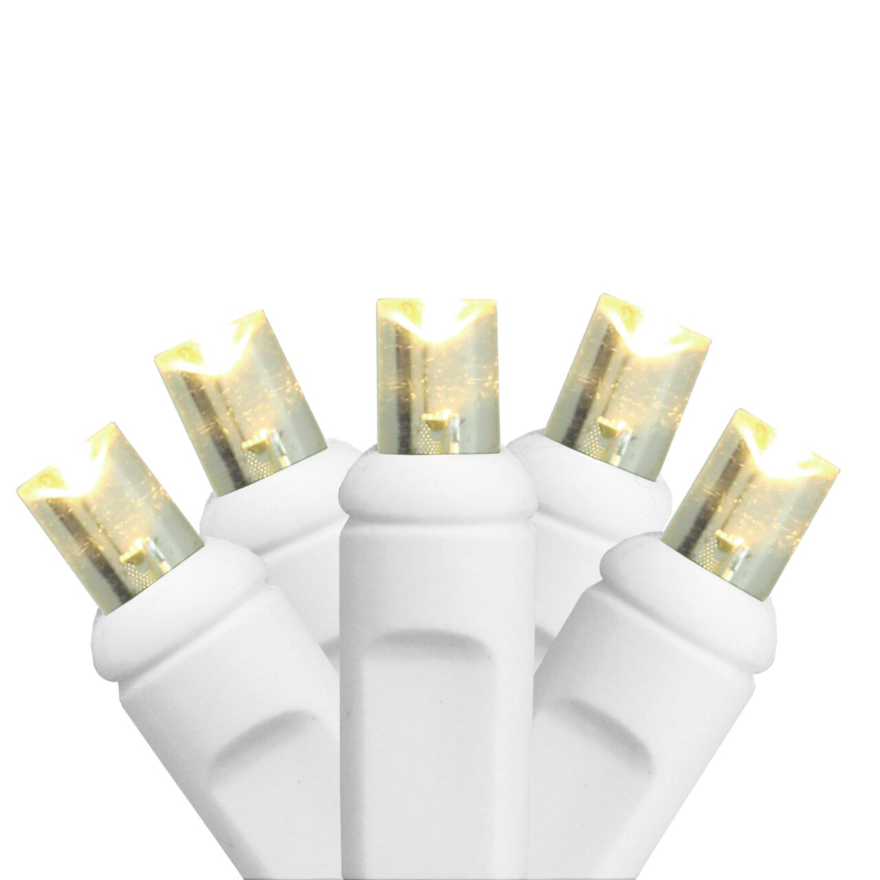 HUB Commercial Grade Wide Angle Christmas Lights - 17.5' White Wire - LED Warm White - 35ct